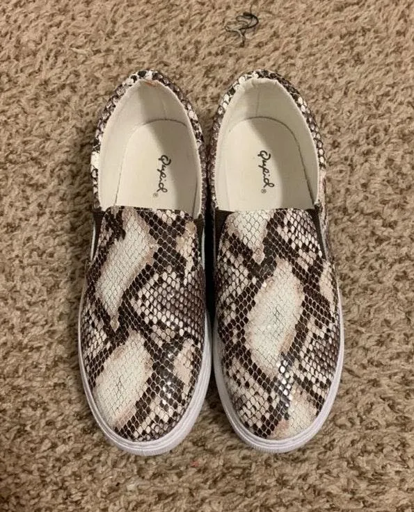 Qupid Snake Skin Sneakers  - Image 2