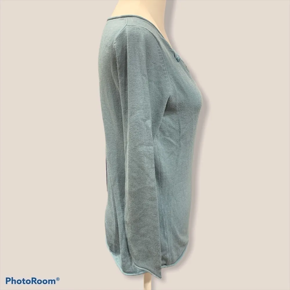 Moth by Anthropologie Dusty Blue Top Button Accents Sz‎ Medium - Image 3