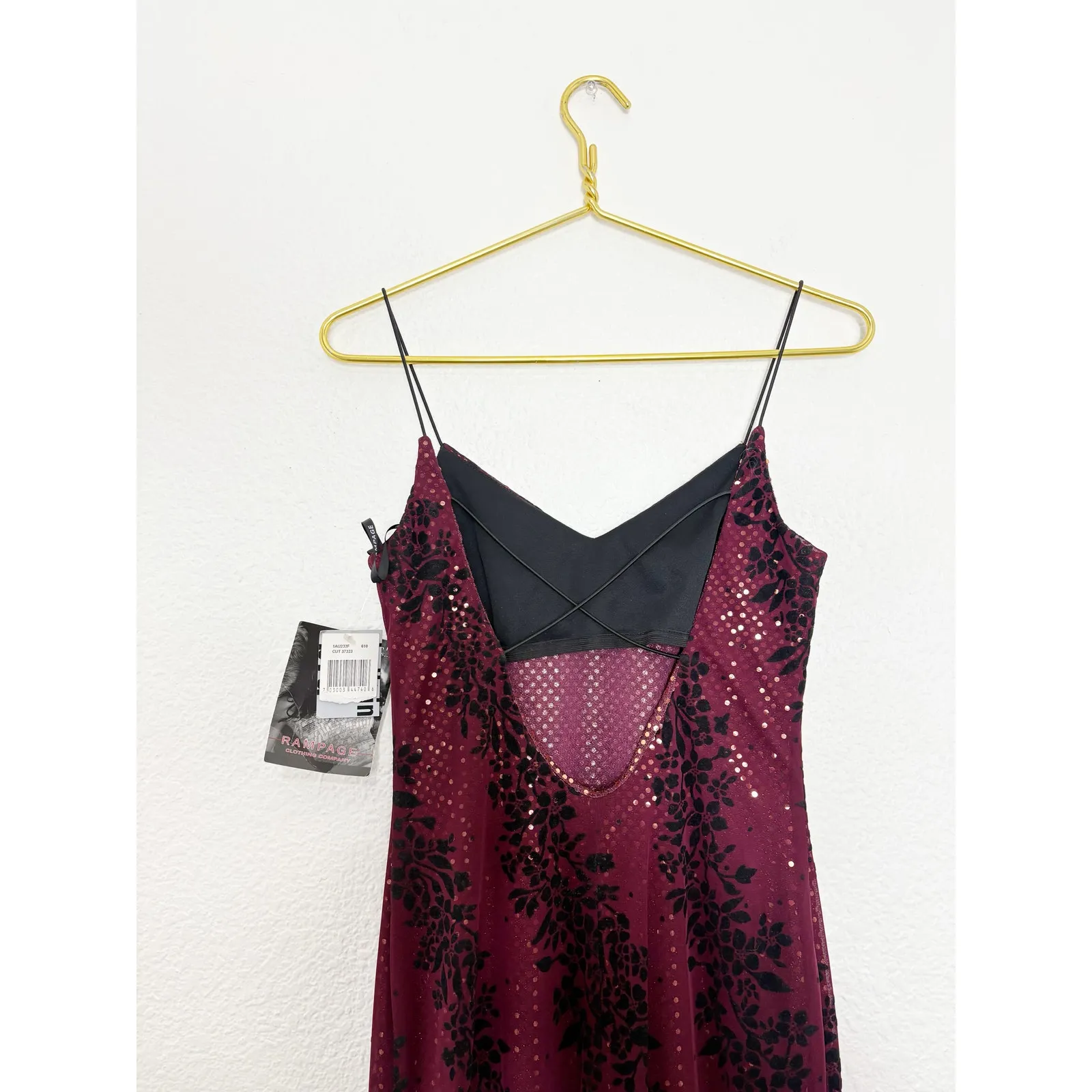 Vintage Y2K 90s Rampage Whimsygoth Velvet Sequin Maxi Dress Size Medium Fairy - Image 11