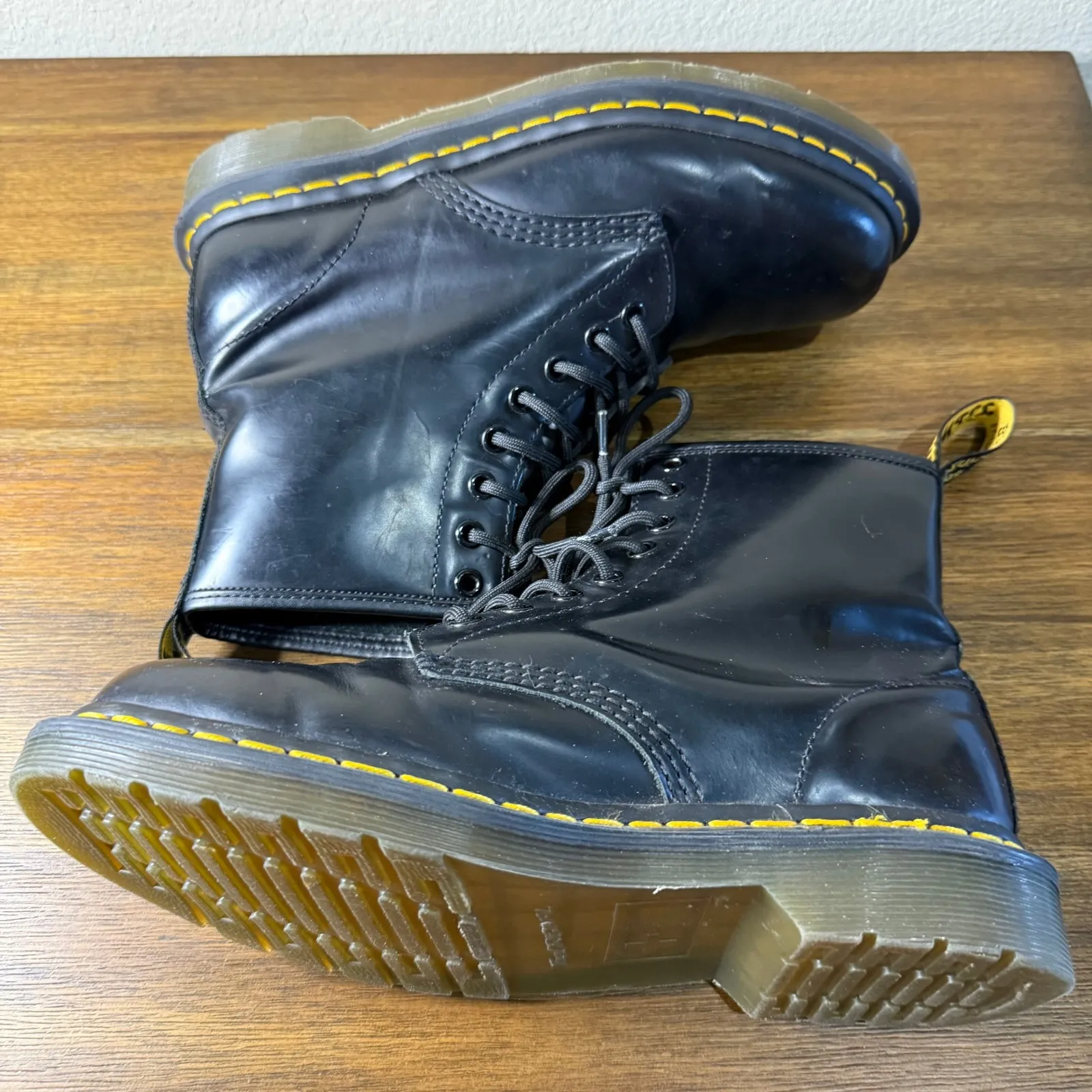 Dr Martens 1460 Black Smooth Leather Lace Up Boots Womens US 8 M - Image 3