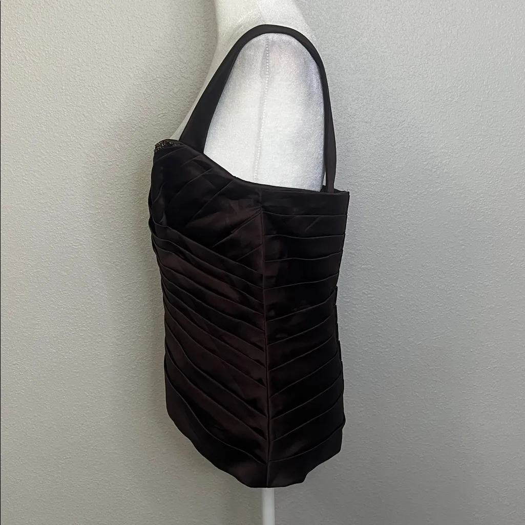Alfred Angelo Satin Beaded Top Brown Size 10 NWT - Image 5