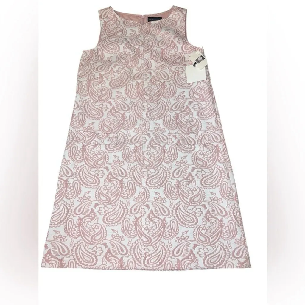 Victoria Beckham Target Blush Pink Floral Jacquard Shift Dress XL NWT Pockets - Image 6
