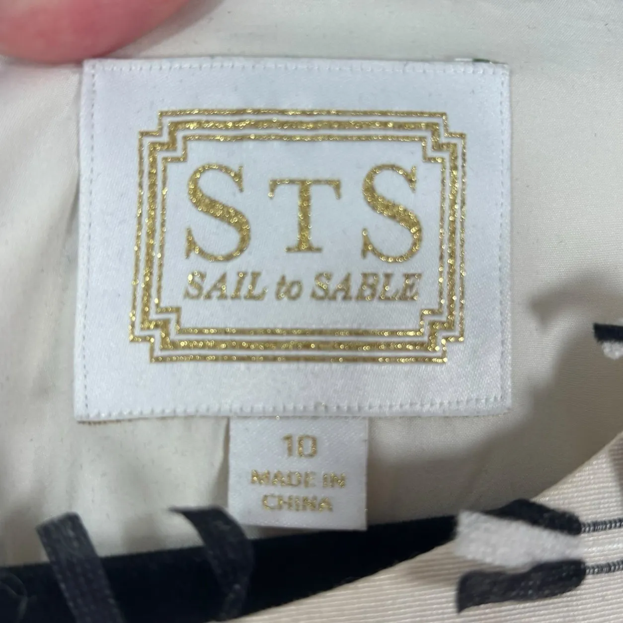 Sail To Sable Ticker Tape Bow Shift‎ Dress Nautical Blogger Fave $268 Size 10 - Image 6