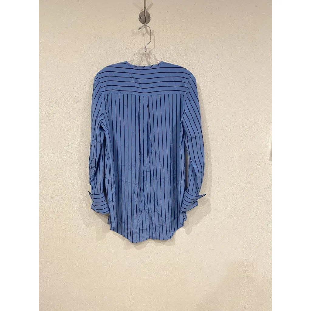 Equipment Windsor Shirt Womens Small Blue Striped Silk Long Sleeve Blouse Top - Image 6
