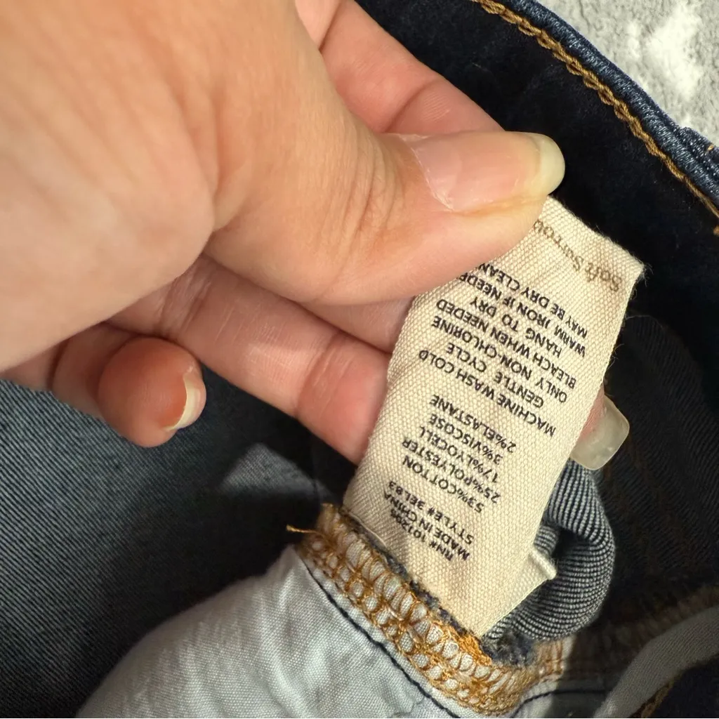 Soft Surrounding High Rise Skinny Jeans Dark Blue Wash 3EL83 Size 6‎ Petite - Image 6