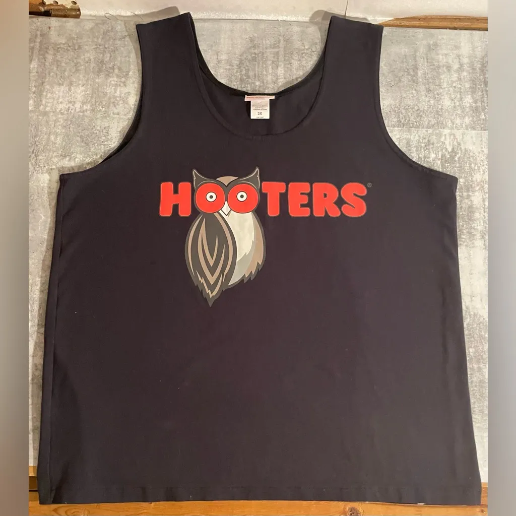B30 Hooters Black Tank Top Cotton Spandex Stretchy size 3X - Image 3