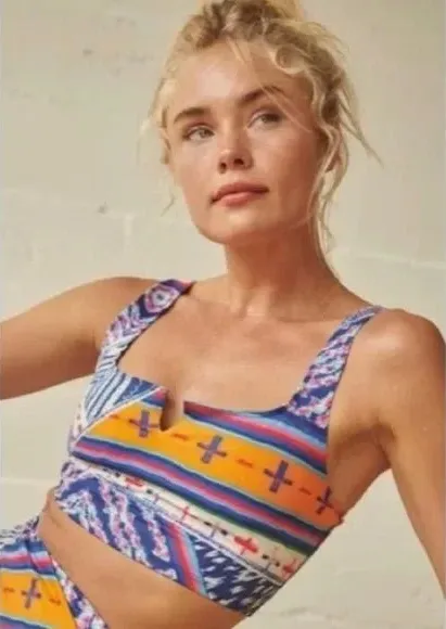 NWOT FREE PEOPLE FP MOVEMENT Ashford Lose Control Sports Bra In Ski XS - Image 1