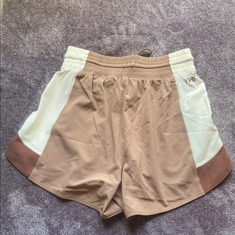 YPB > Tan and Cream Athletic Shorts NTW Size XS - Image 3
