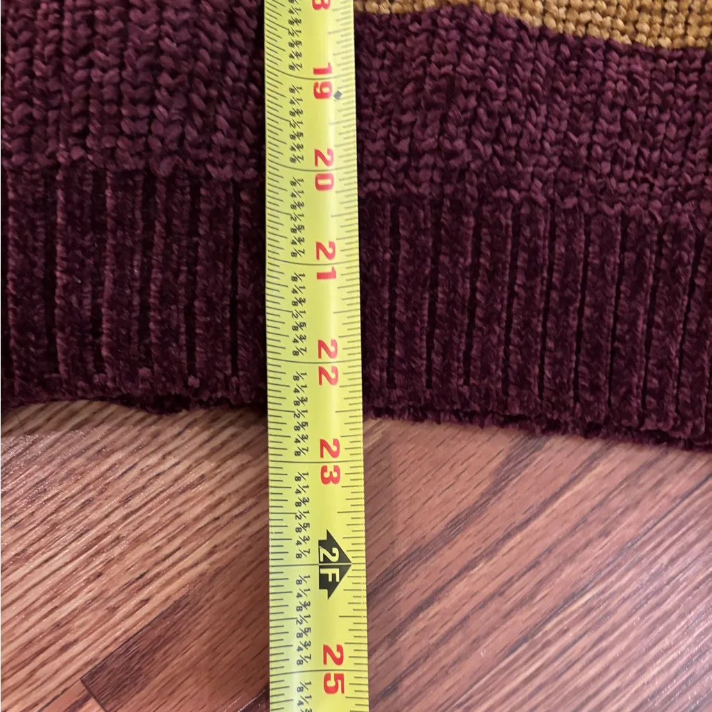 Nikka K Burgundy & Cream Striped Cardigan Sweater Purple Size L - Image 5