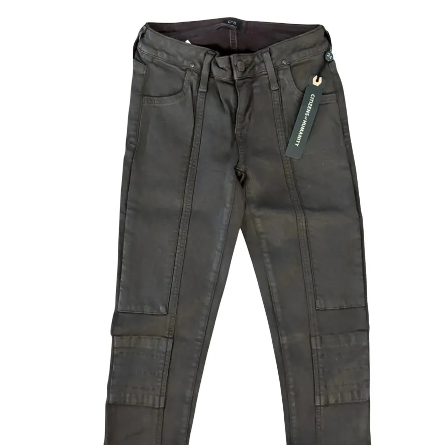 NWT Citizens of Humanity Logan Moto Pants Sz 24 Brown Low Rise Skinny Grunge - Image 3