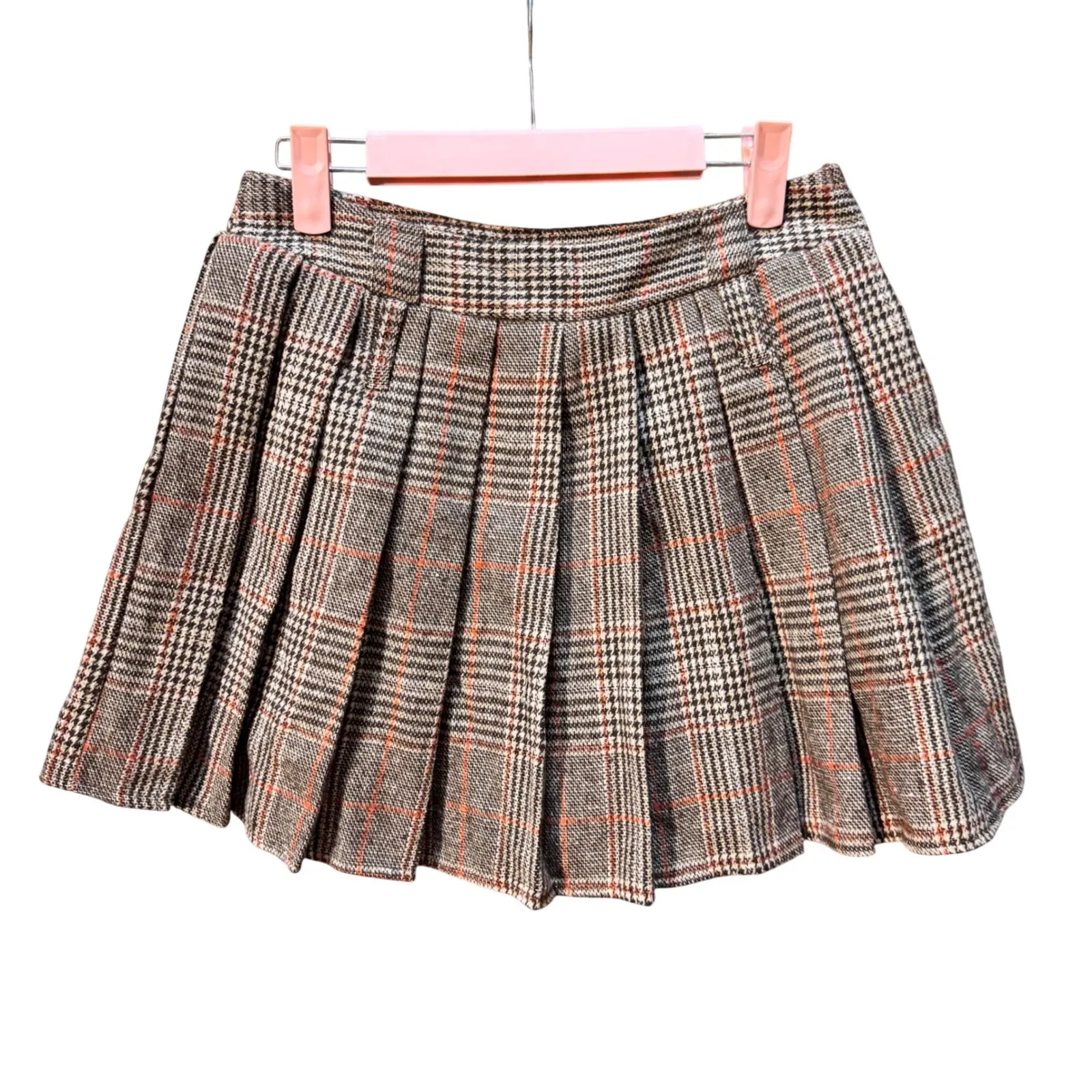 NWT MakeMeChic Apricot Plaid Pleated Mini Skort Drop Waist A - Image 6
