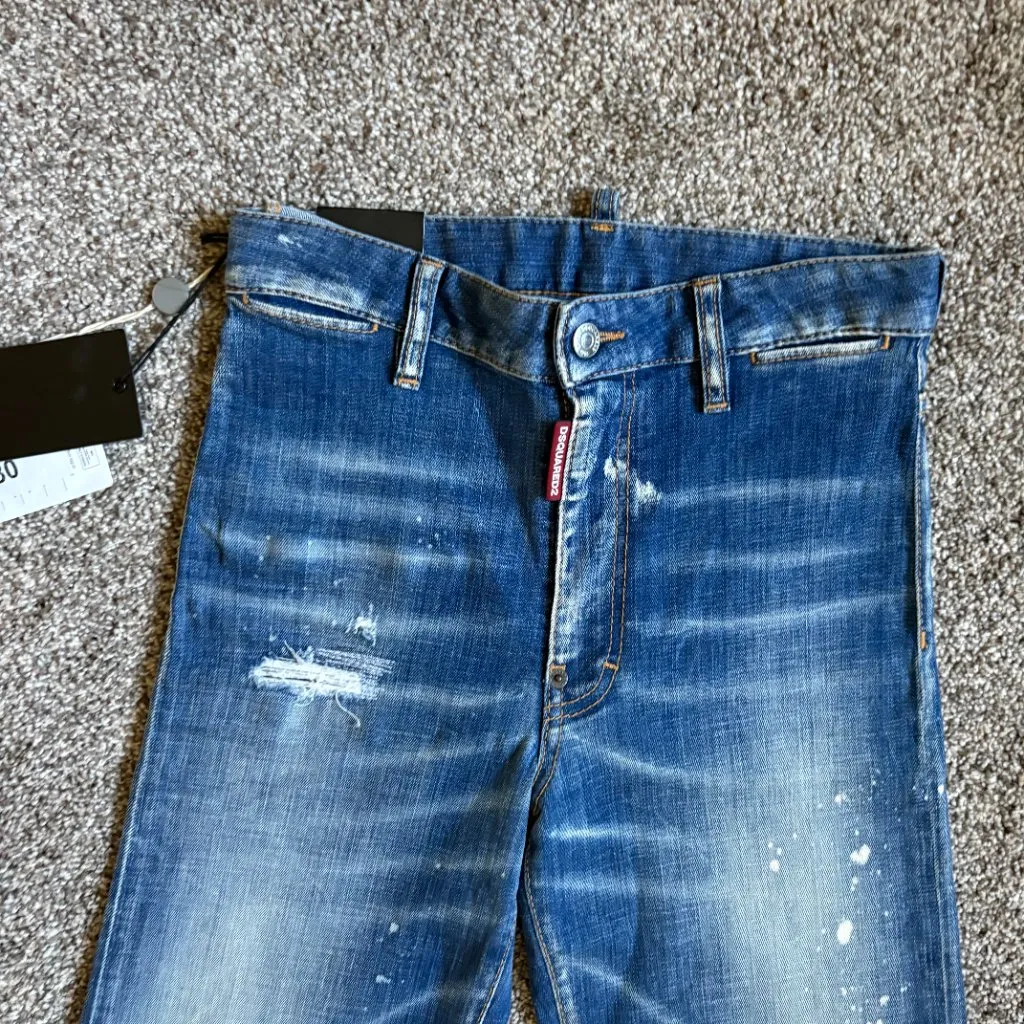 DSquared2 Dalma Angel Jean Womens Denim Designer Distressed Size 38 NWT XSMALL Blue - Image 7