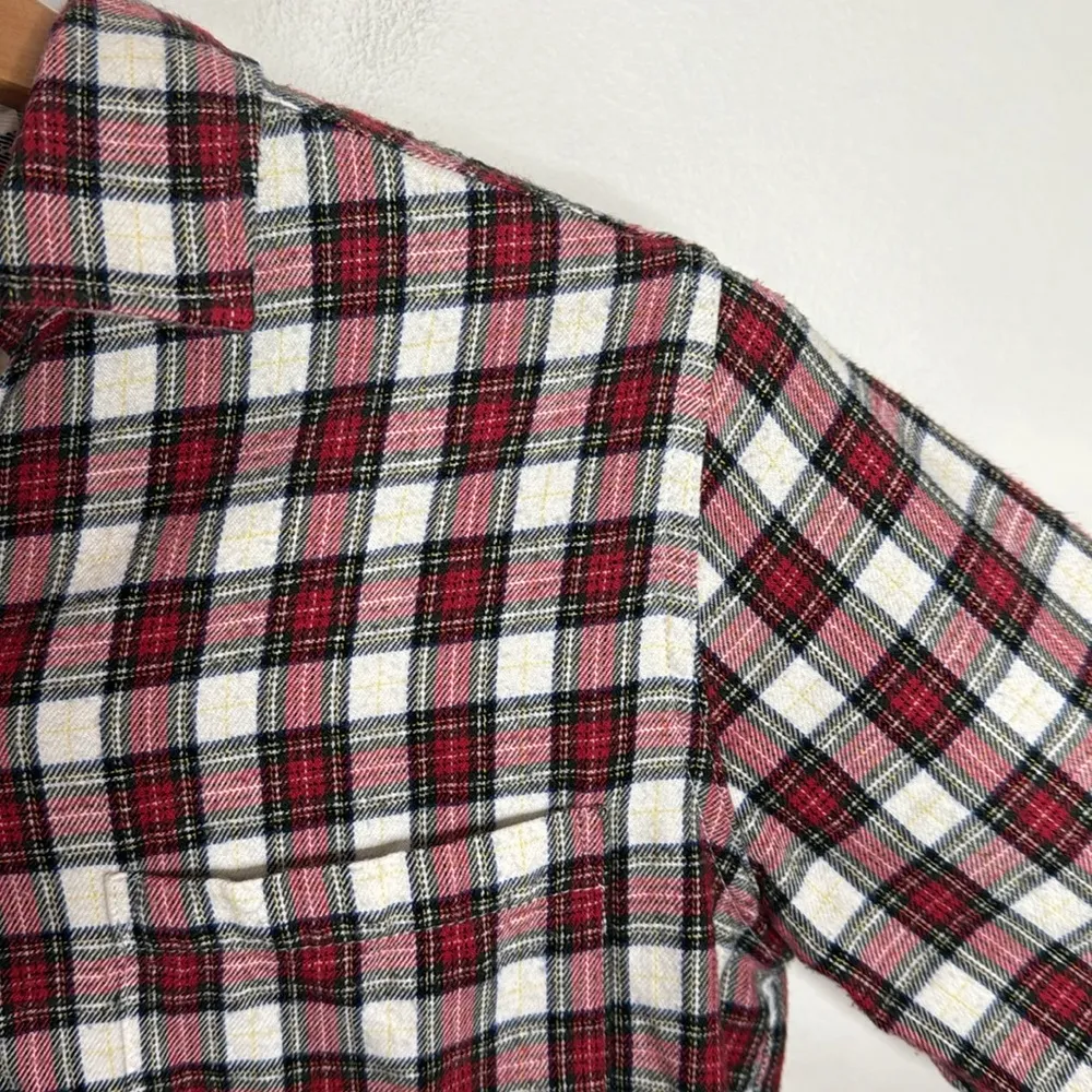 Marine layer Kendall Organic Cotton Button Down in Red Plaid size XS - Image 7