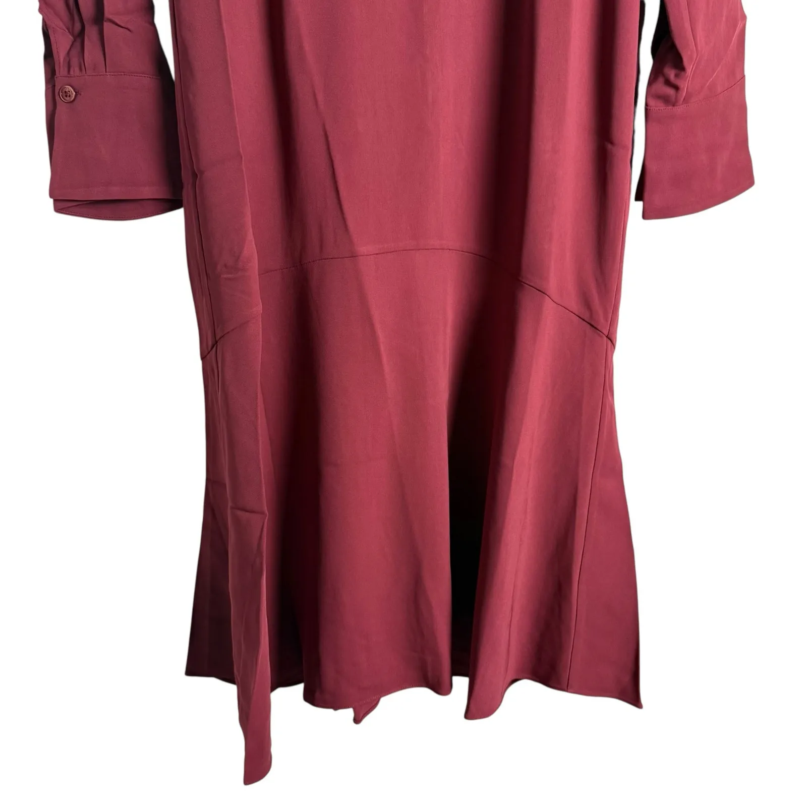 Equipment Natalia Long Bell Sleeve Scoop Neck Midi Dress Cordovan Wine Red Sz 12 - Image 7