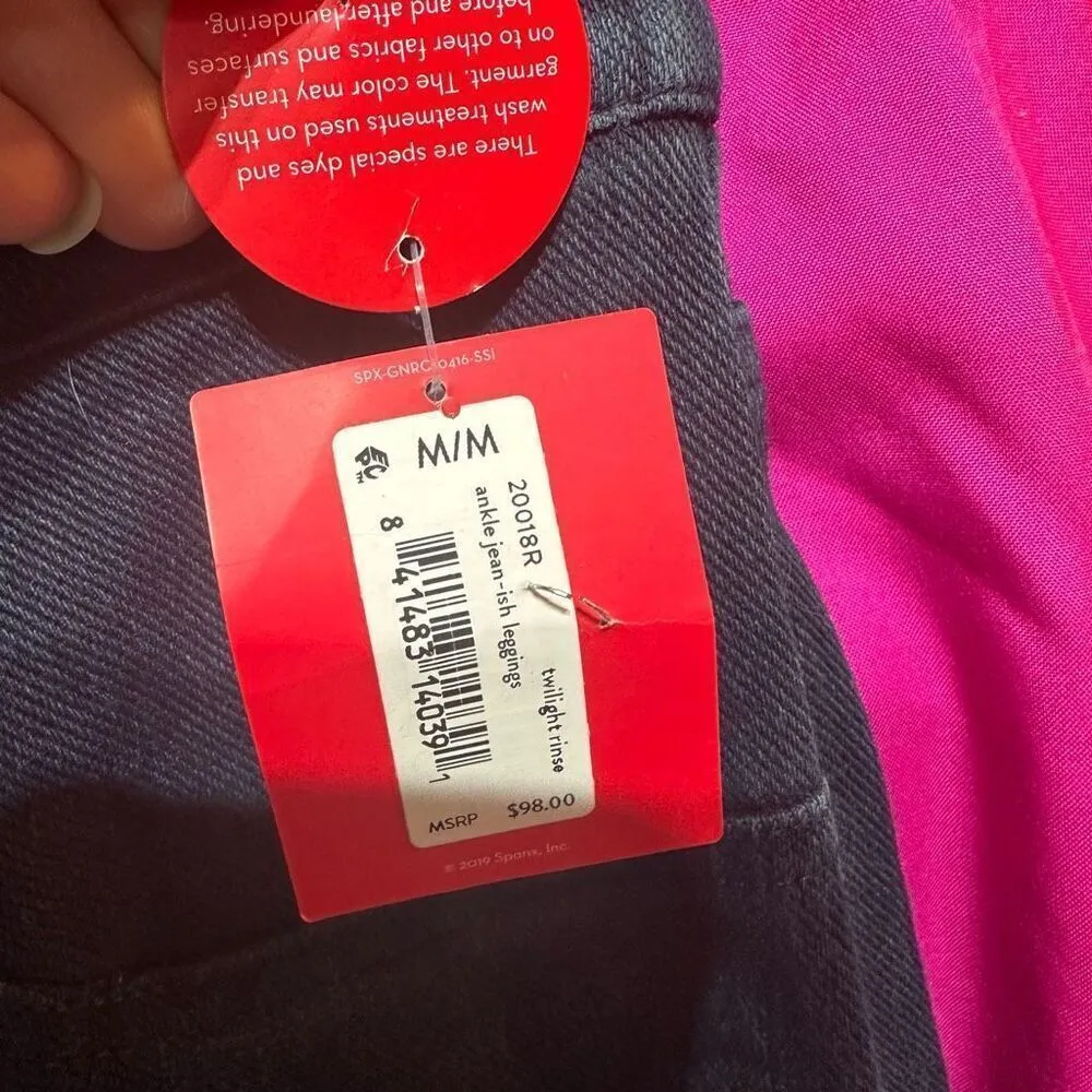 NWT Spanx Women's Slim Fit Jean-ish Ankle Leggings Blue Dark Wash Size Medium‎ - Image 11