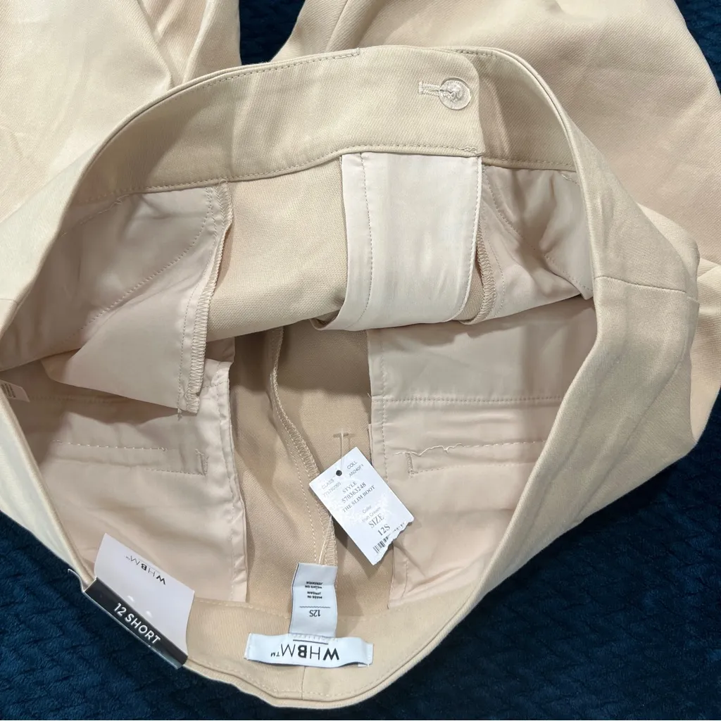 WHBM Seasonless Slim Boot Stretch Trousers‎ in Irish Cream NWT Size 12 Short - Image 9