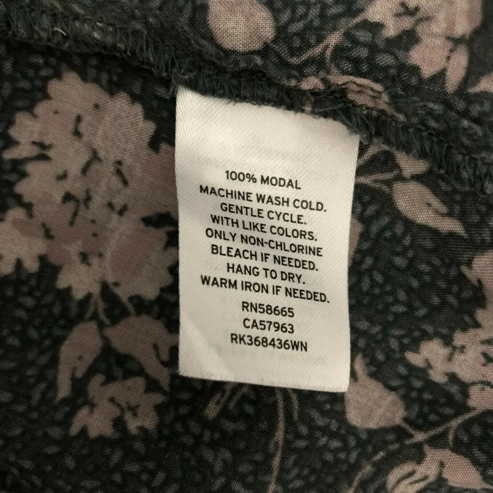 Melrose and Market Womens Blouse Top Long Bell Sleeve Open Back Floral Green 3X - Image 5