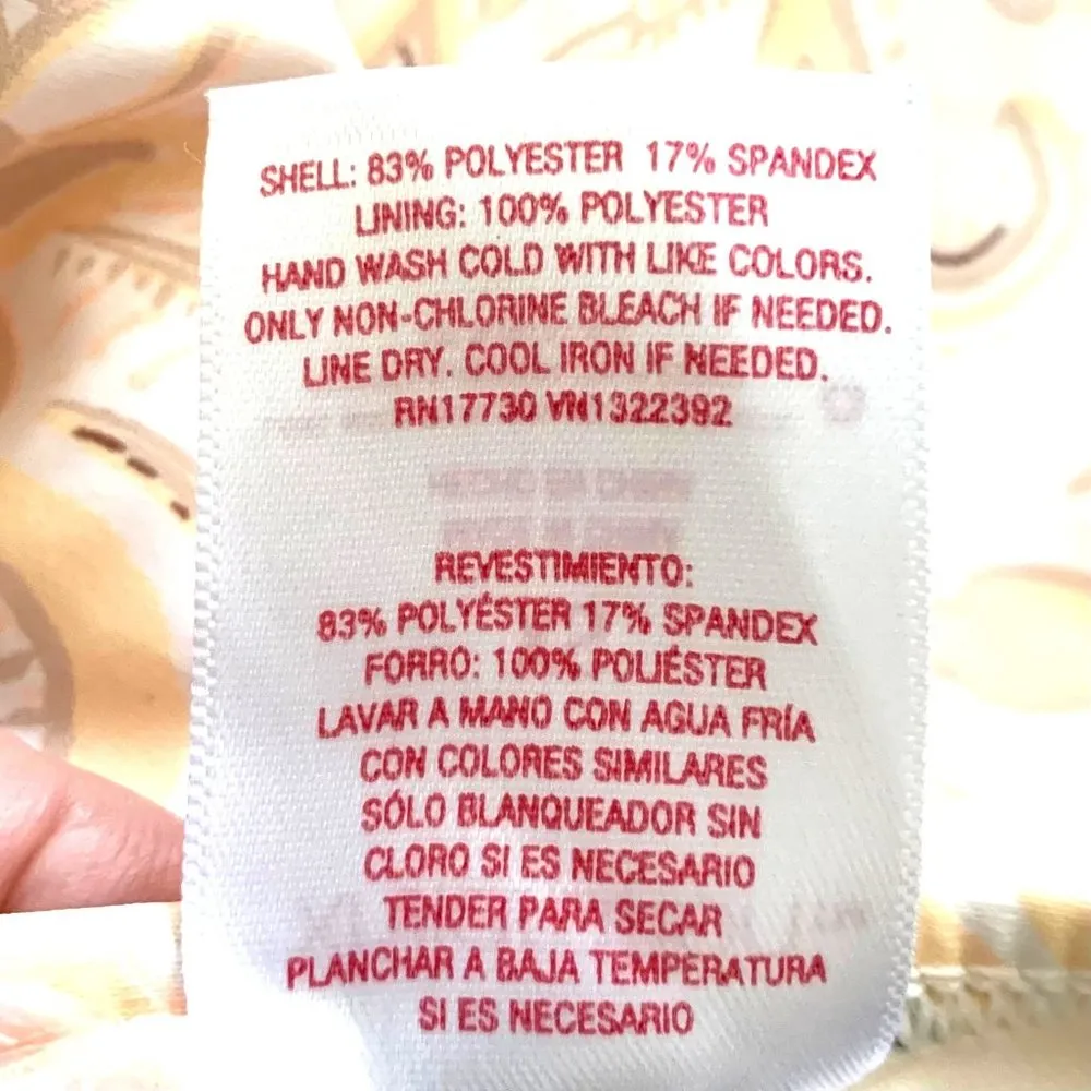 Xhilaration Juniors Cheeky Bottom Cream Yellow Paisley Print Bikini Swim Size S - Image 6