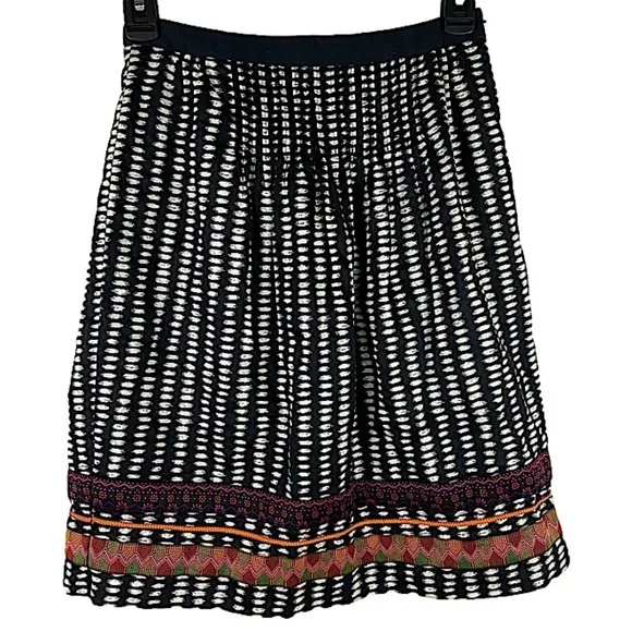 Anthropologie Edme & Esyllte Black and White Ribbon Trim Skirt Women’s Size 0 - Image 8