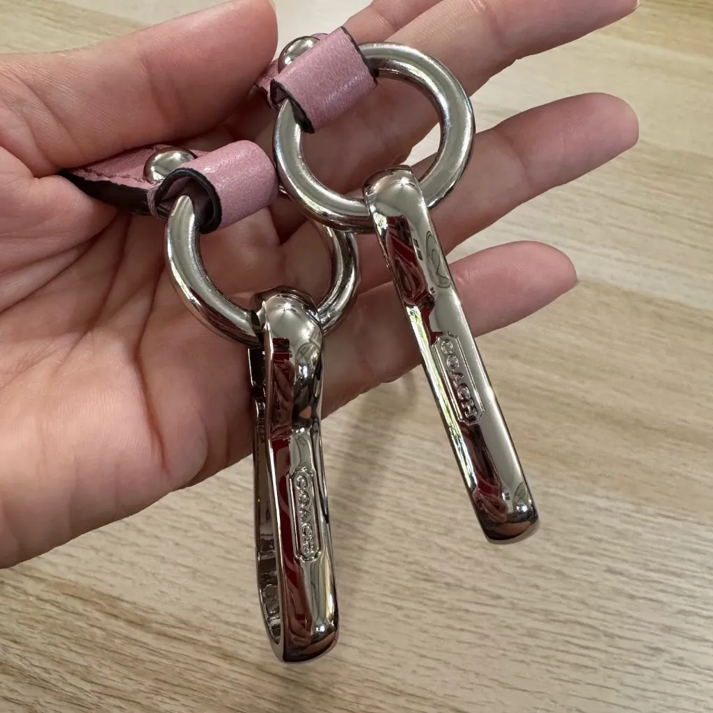 Coach Pink Leather Replacement Bag Purse Shoulder Strap With Silver Hardware - Image 7