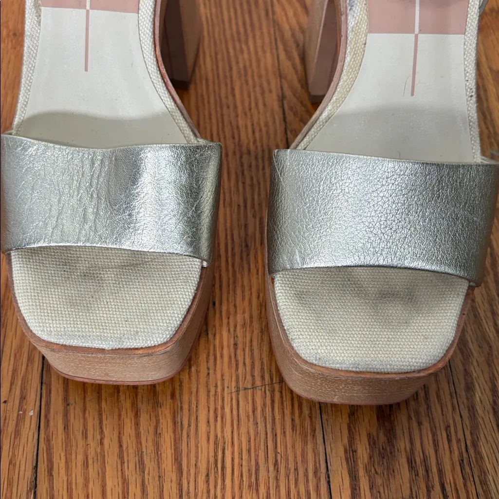 Dolce Vita Wallis platform heels light gold‎ size 7 Gold - Image 3