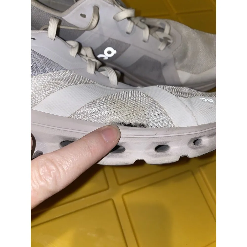 On Running Cloudrunner Sneakers Women White Gray Mesh Lace Up Athletic Shoes S62 Size 10 - Image 4