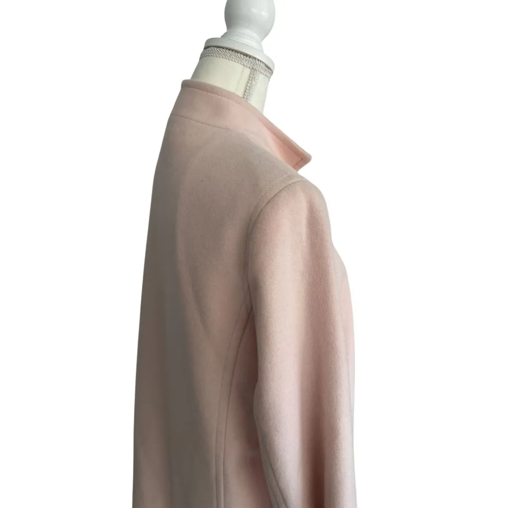 WORTH Women's Light Pink 100% Wool Coat Size Large - Image 7