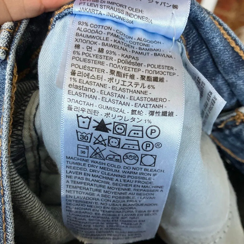 Levi’s wedgie skinny medium wash non ripped raw hem crop jeans size 27 #756 - Image 8