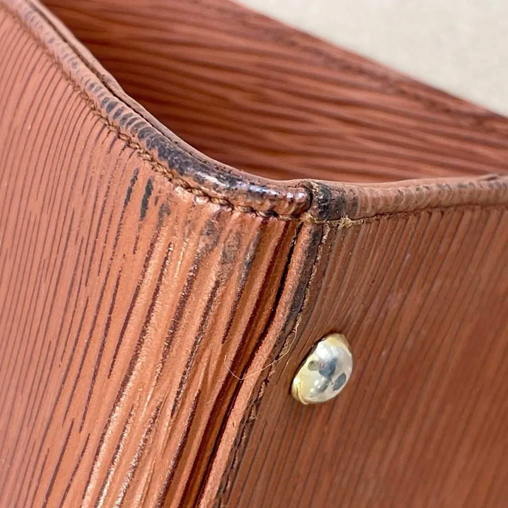 Fendi Vintage Brown Epi Leather Top Handle Bag - Preowned - Image 6