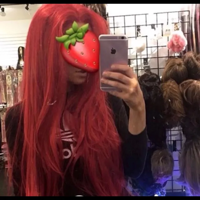 Red super long wig Lacefront 2020 Red Lipstick Wig - Image 3