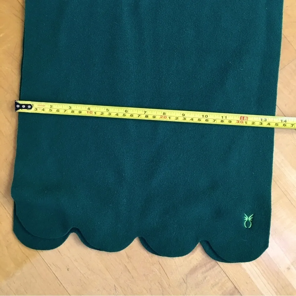 dudley stephens Fleece Scalloped Edge Scarf, Hunter Green - Image 10
