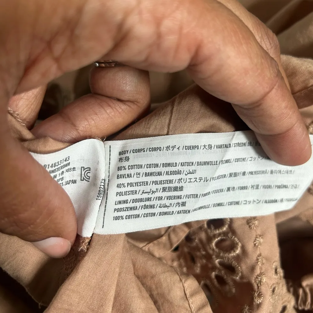 Abercrombie & Fitch | Emerson poplin puff sleeve embroidered eyelet hem dress - Image 12