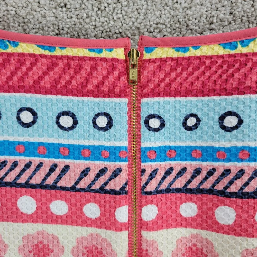 Talbots Dress 14 Pastel Textured Striped Floral Sleeveless Midi Easter Sprint - Image 4