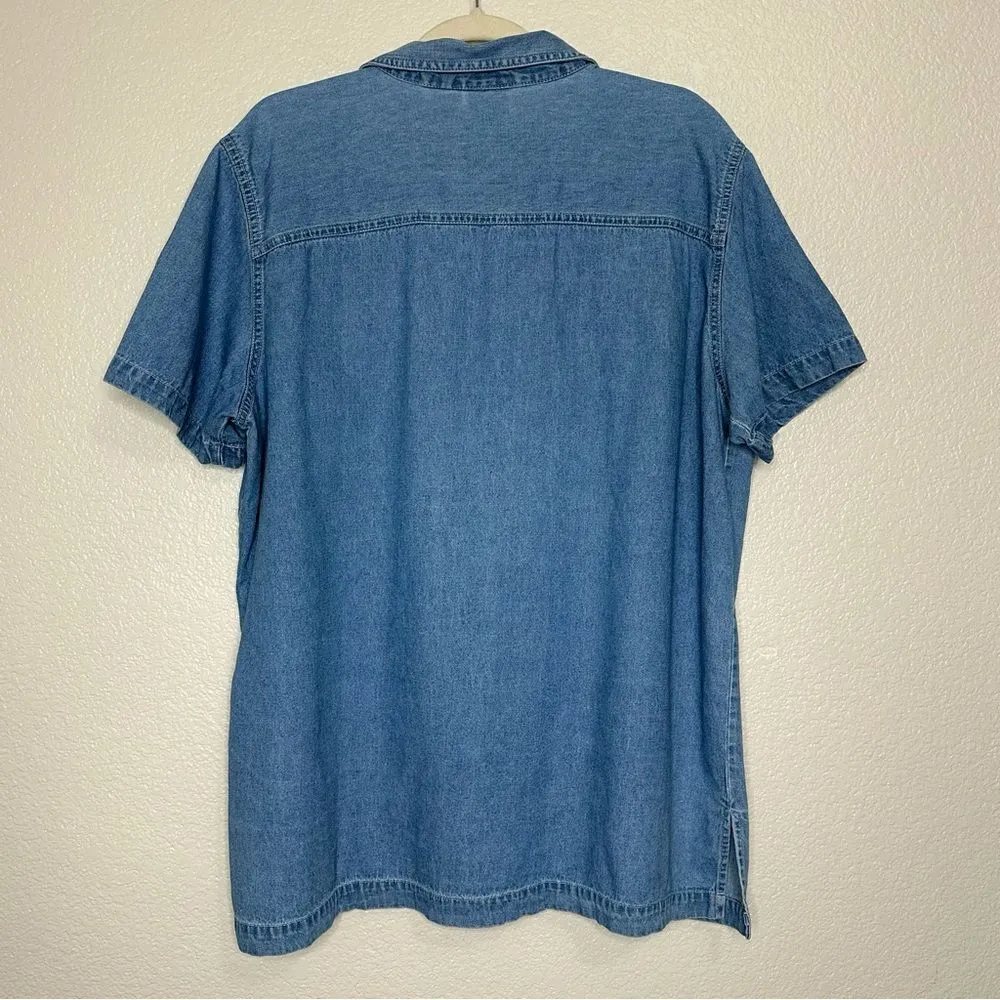 Bobbie Brooks Vintage Blue Denim Embroidered Button Down Shirt - Image 5