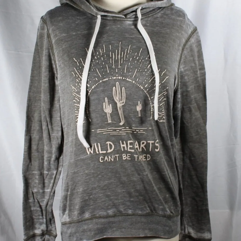 Wild Hearts Can't Be Tamed Cactus Thin Hoodie Rustic Olive Green Size Me… Size M - Image 3