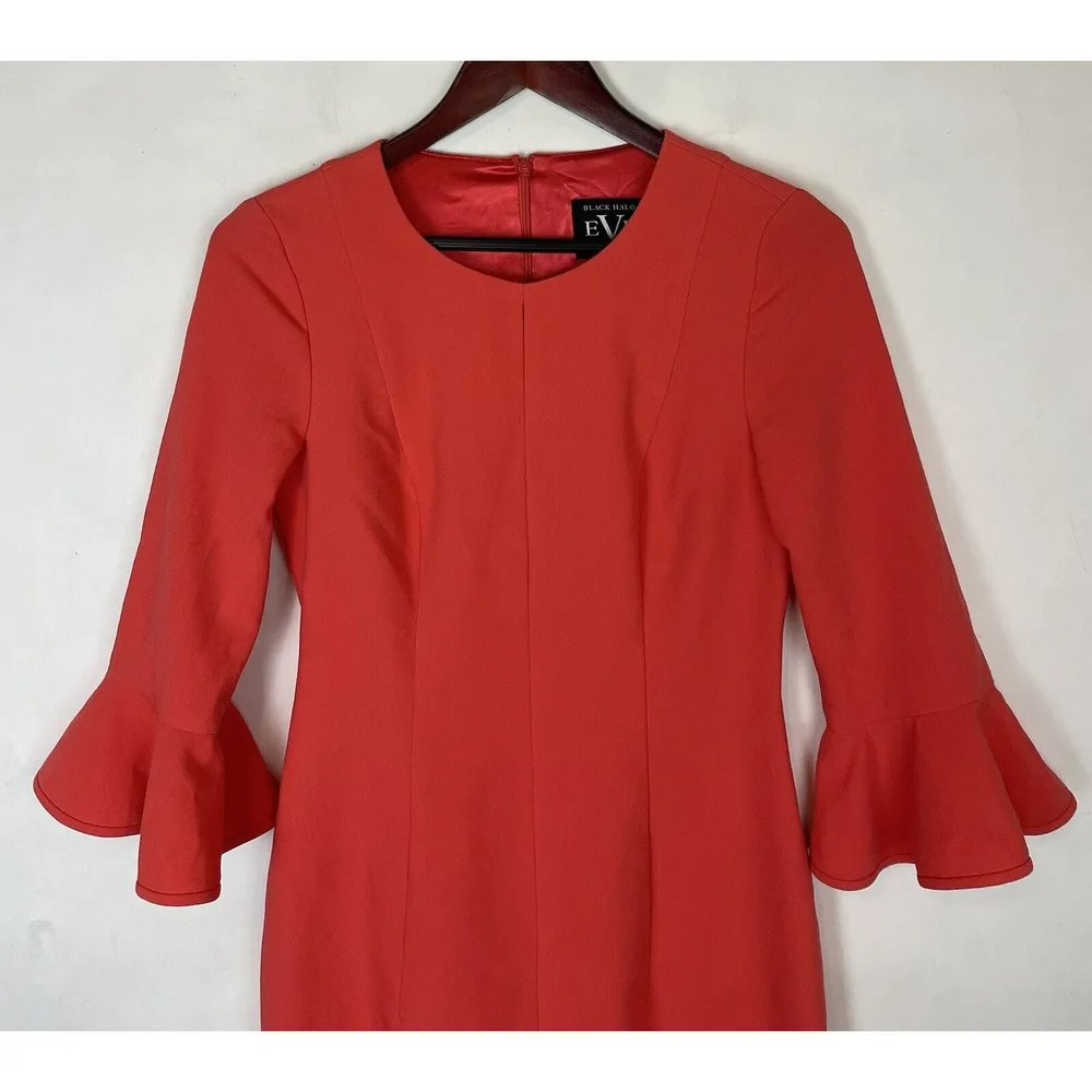 BLACK HALO Eve by laurel berman size 2 bell sleeve sheath midi dress -seen on TV - Image 3