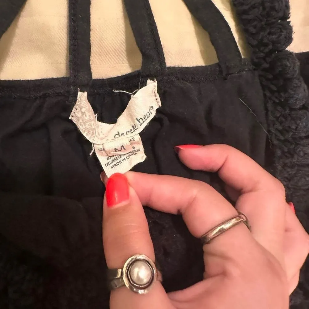 Derek Heart Boho Crotchet Black Tank - Image 6