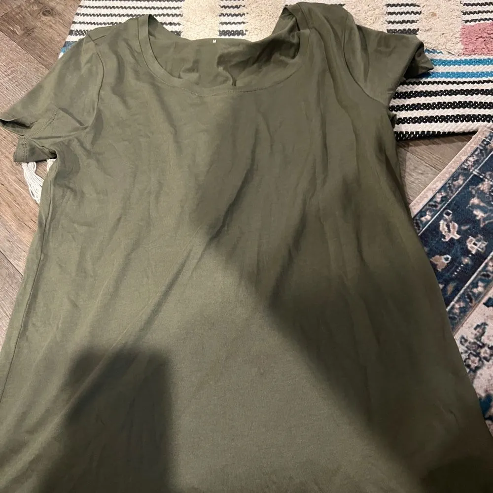 Quince Olive Green Women's Top size M - Image 5