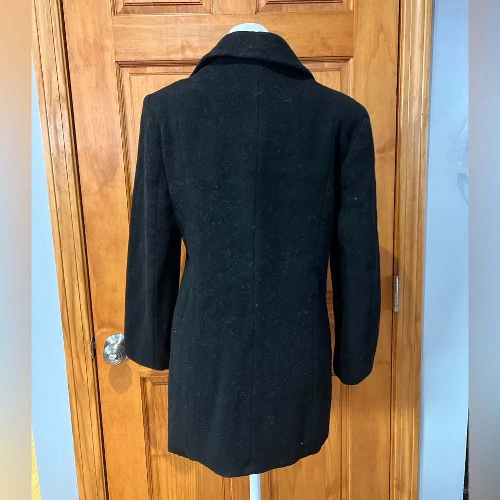 Black Wool Larry Levine Designs Vintage Wool Peacoat Jacket Women's Size 4 - Image 2