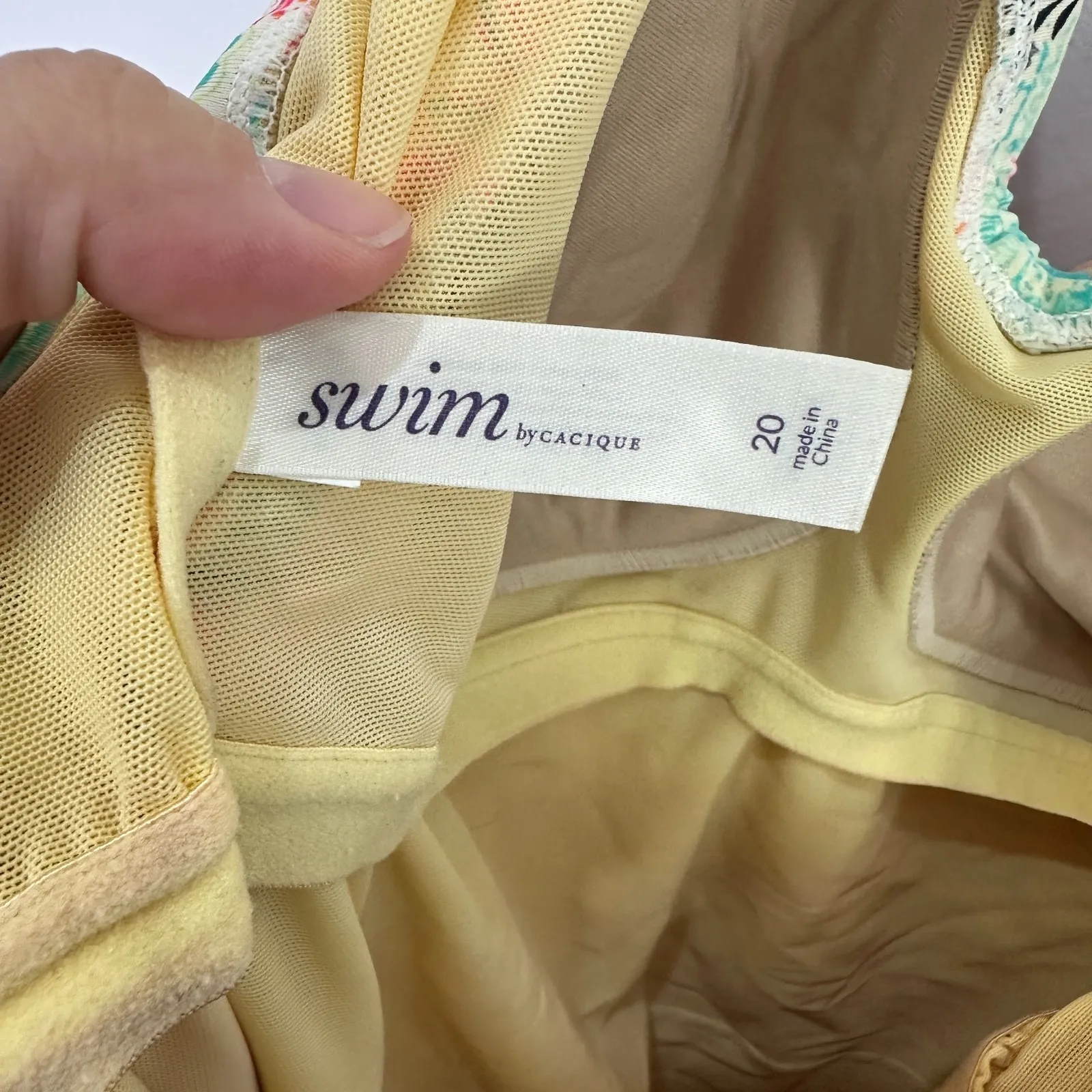 Cacique Swim 20 Paisley Halter One Piece Swimsuit Tummy Control Retro Pin Up - Image 3