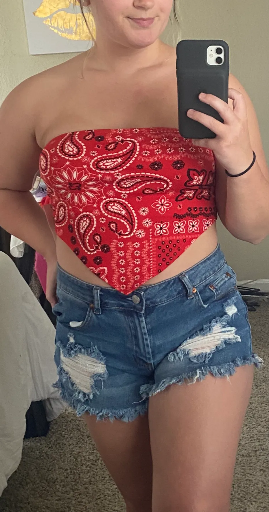 American Threads Red Bandana Tube Top - Image 2