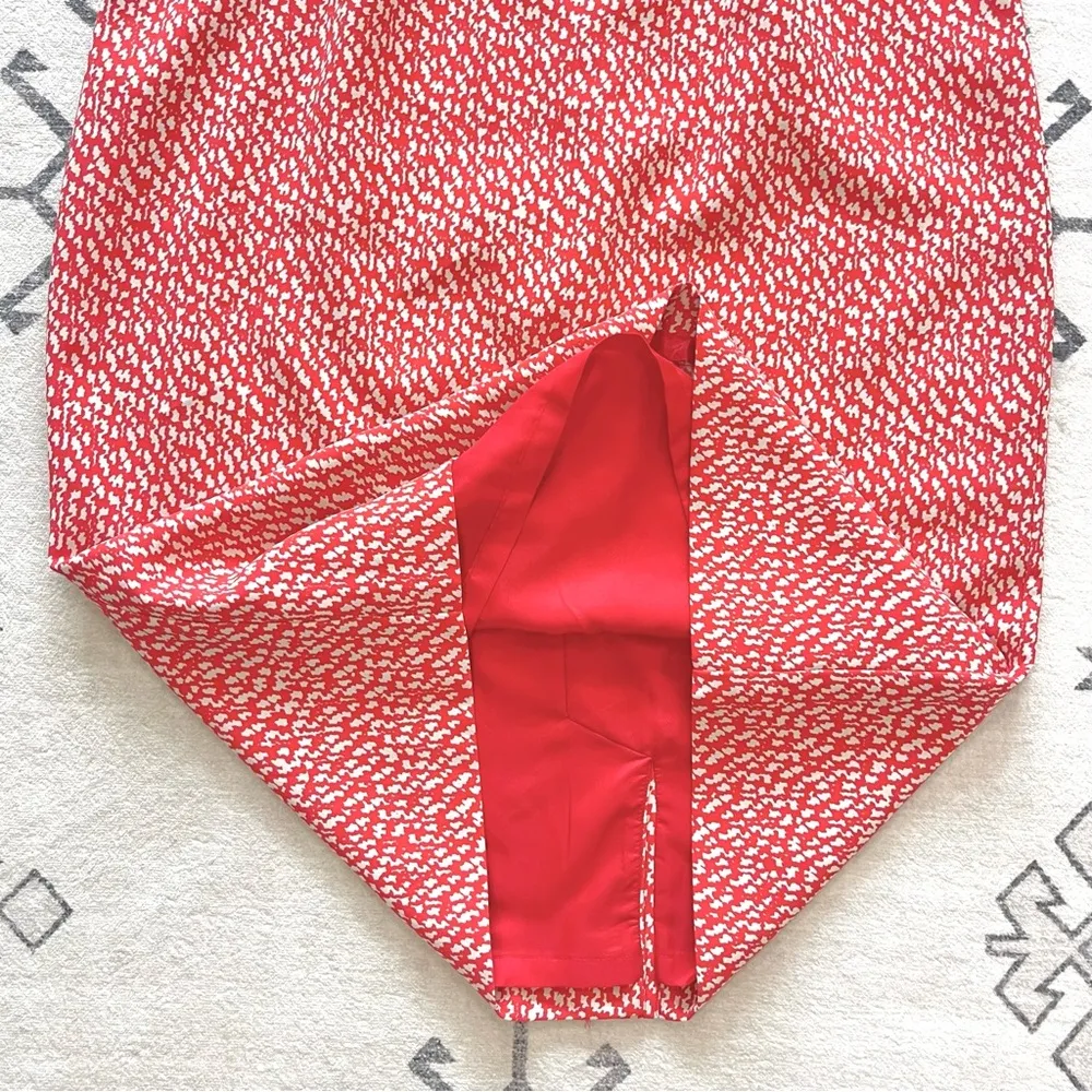 Sheila Print Sheath Dress in Poppy Red/Oxford Tan Geo Print Size 4 - Image 12