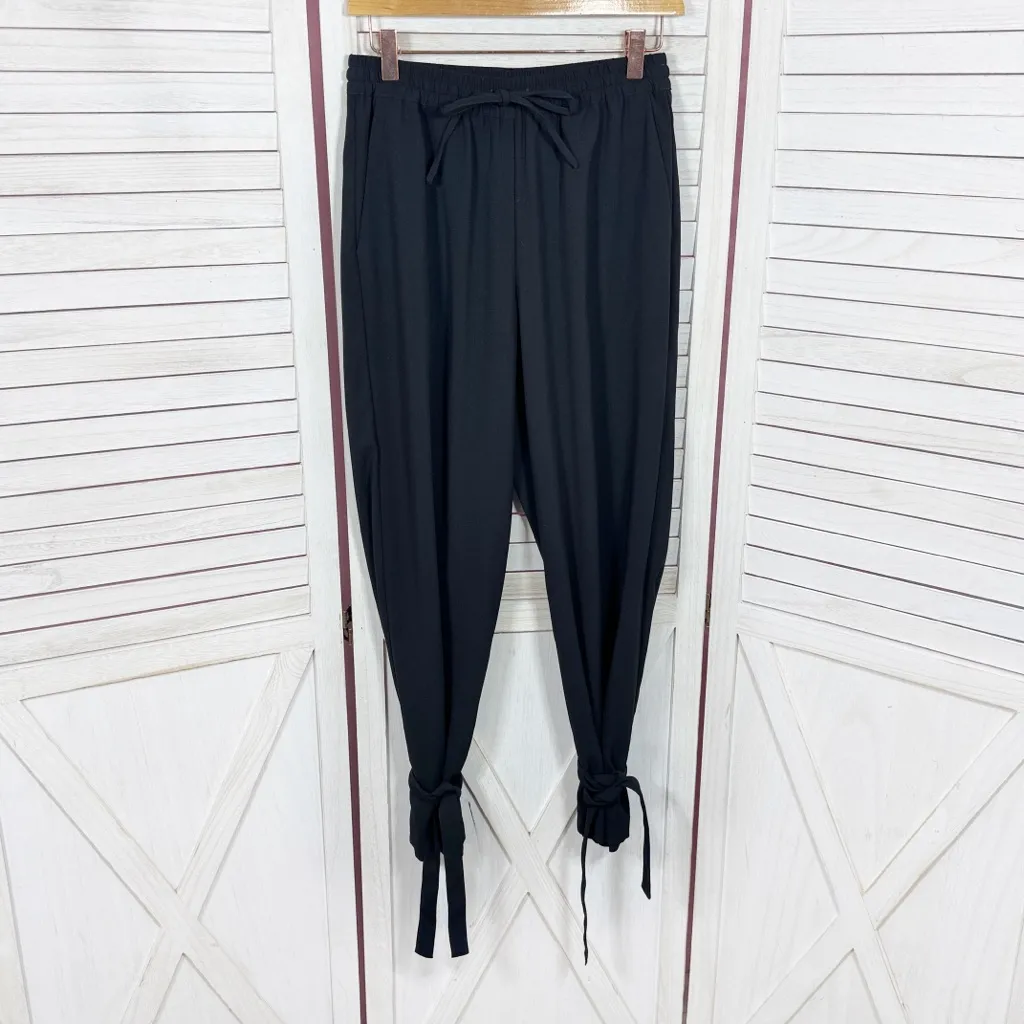 Vero Moda Stormi Tie Cuff Wide Leg High Waist Slouchy Pants Black Small - Image 2