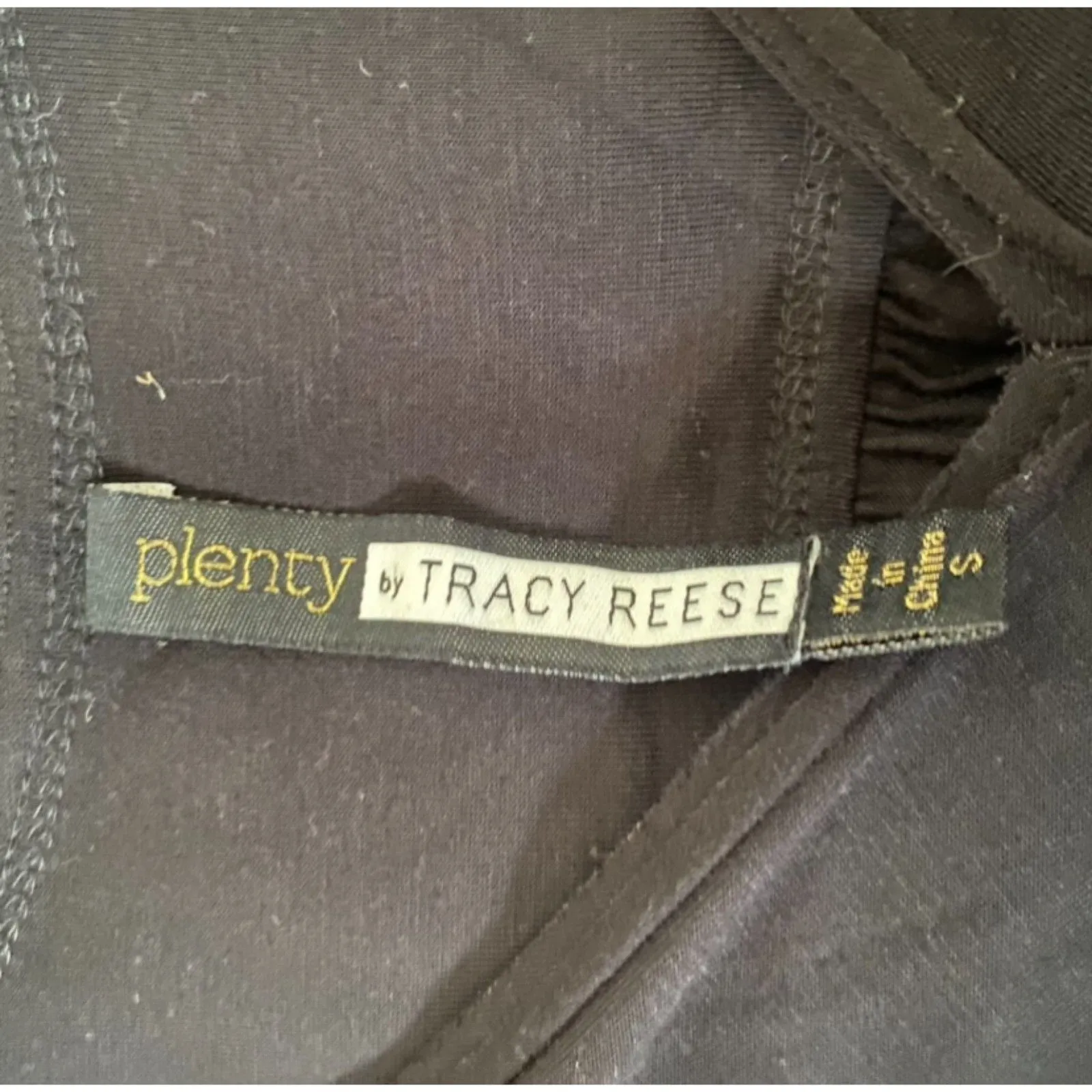 Plenty by Tracy Reese Aven Jersey Knit Dress Tie Front LBD Stretch Size Small Black - Image 5