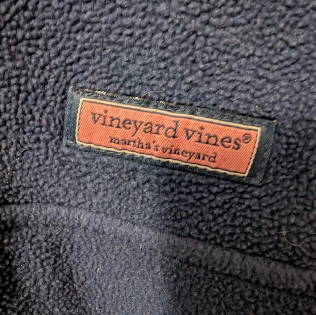 Vineyard Vines Fleece Quarter Zip Pullover Women's Medium Two Tone Blue - Image 4