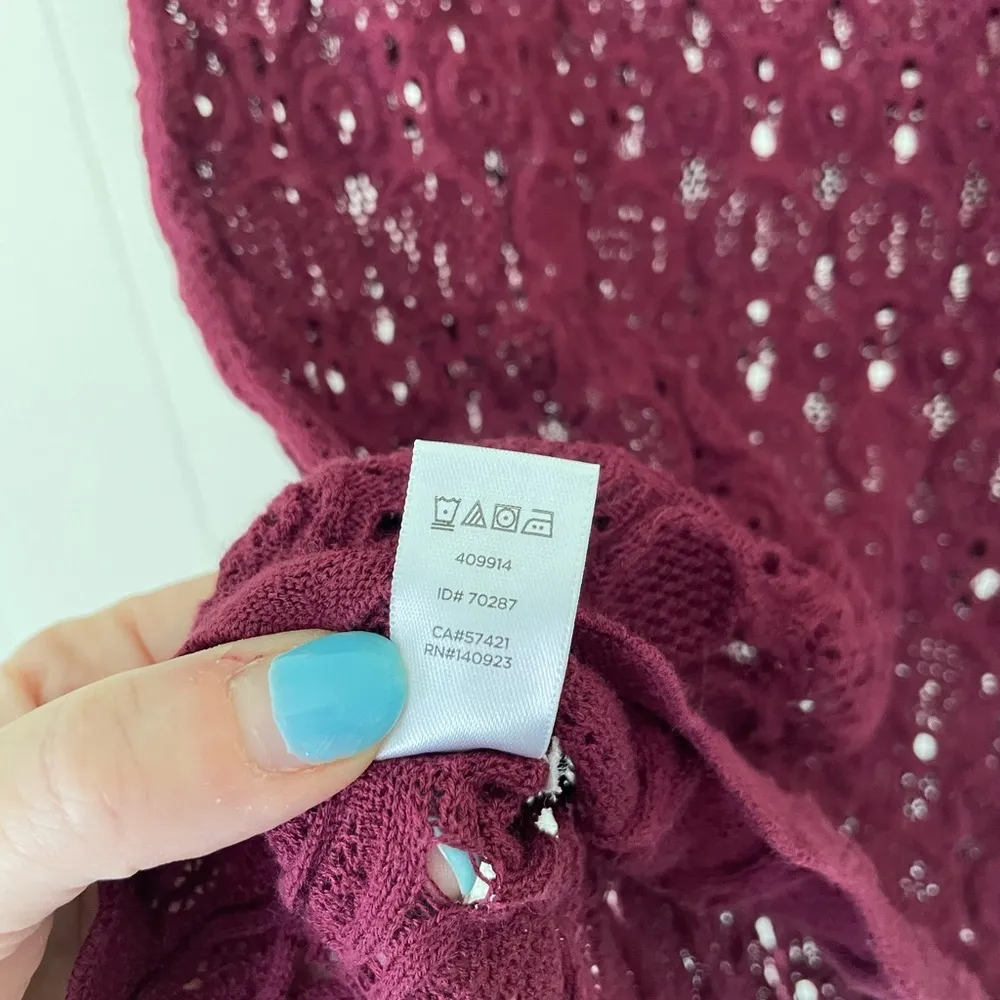 Ann Taylor Loft Petites open knit crochet short sleeve blouse ~ women’s sz SP - Image 6