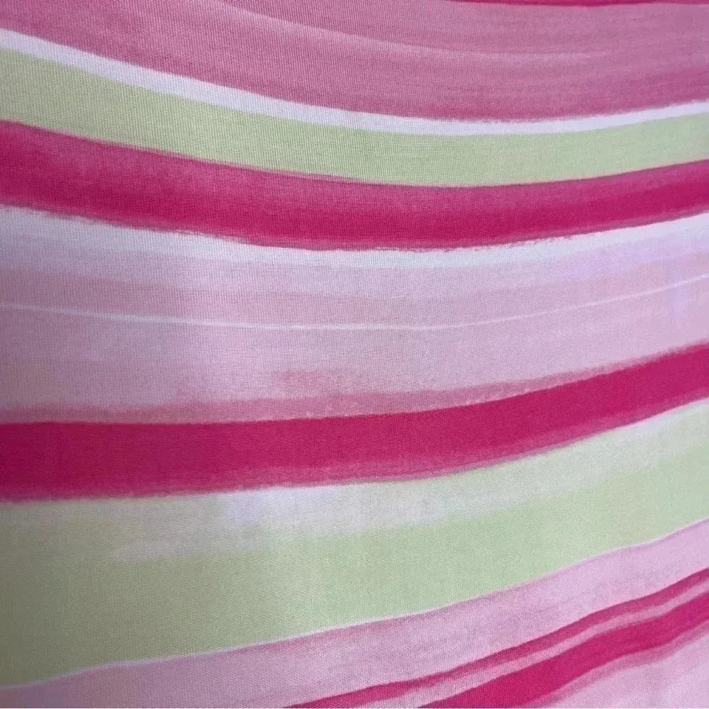 Brooks Brothers Pink & Green Striped Jersey Dress – Size Medium - Image 6