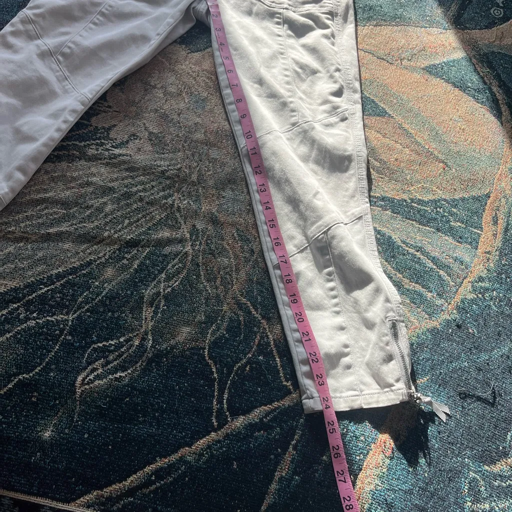 White House Black Market Slim Crop Pants Women’s 2 Gray Moto Zip Stretch Utility - Image 11