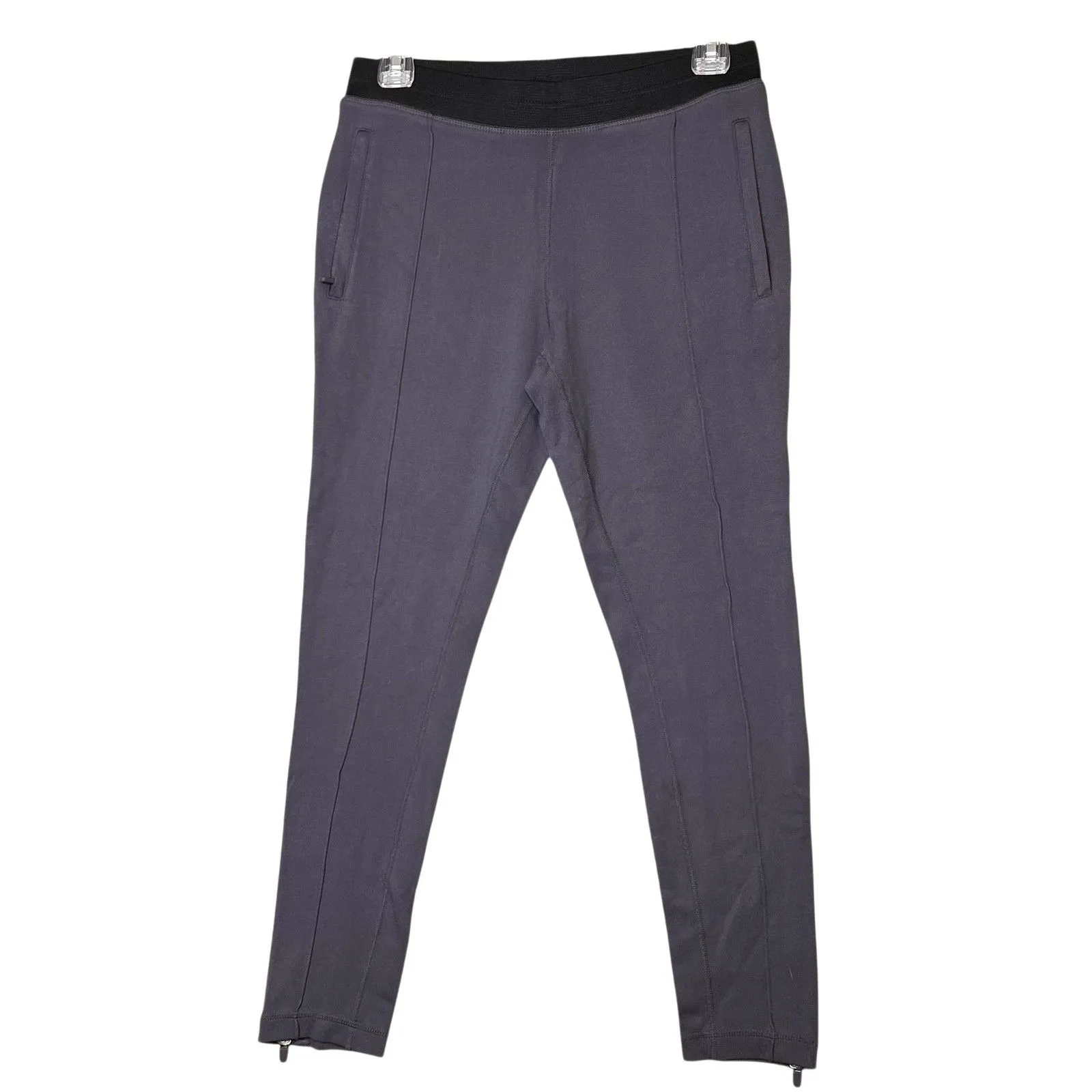 Fabletics Leggings Womens Med Gray Ankle Zip Pockets Yoga Gym Running Training - Image 2