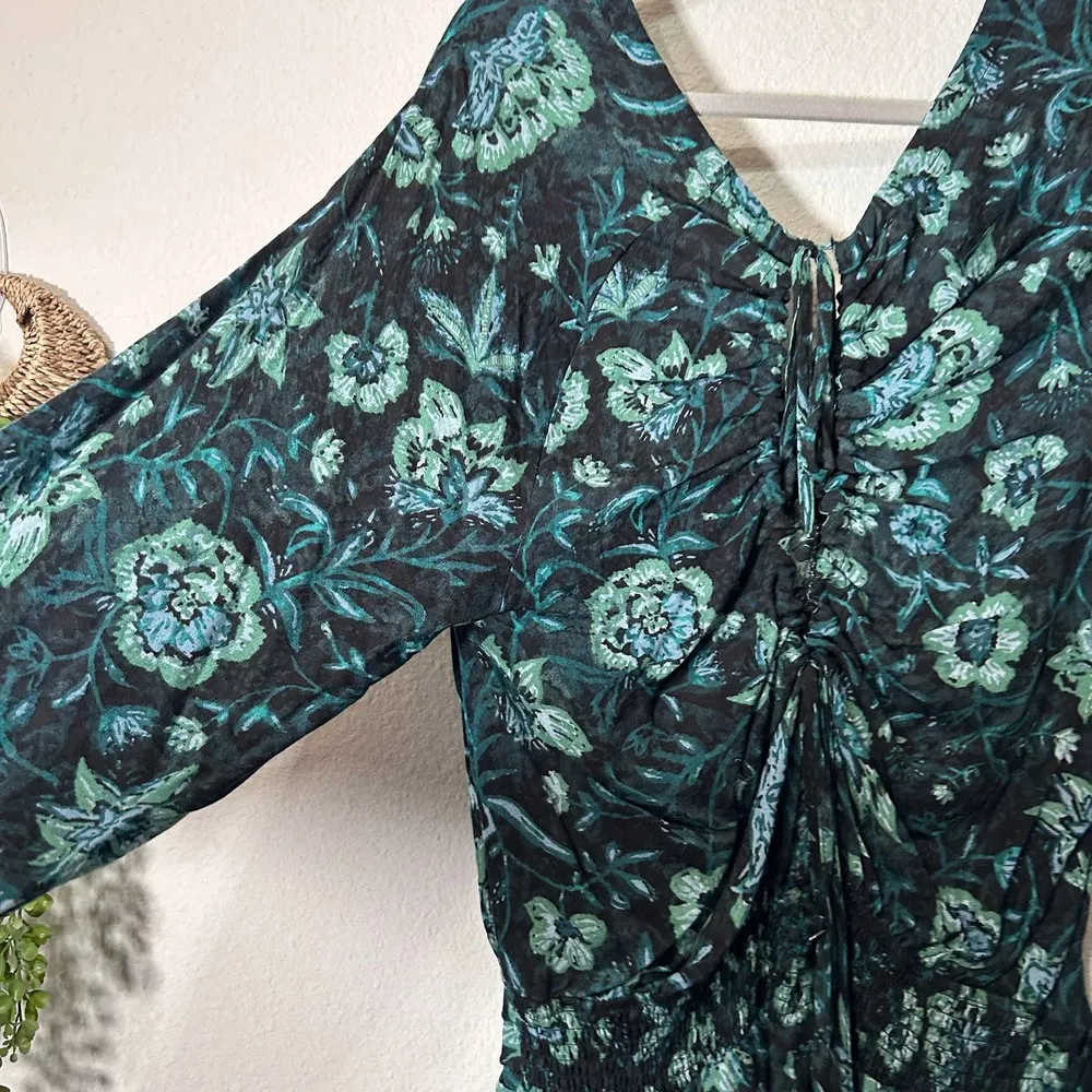 Free People Dance 'Til Dawn Romper Medium 3/4 Sleeve Cut Out Back NWOT MSRP $148 - Image 7